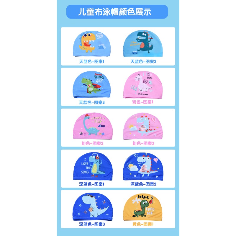 Swim Cap Silicone - Leuke dinosaurusprint kinderzwemhoed Zachte comfortabele stof