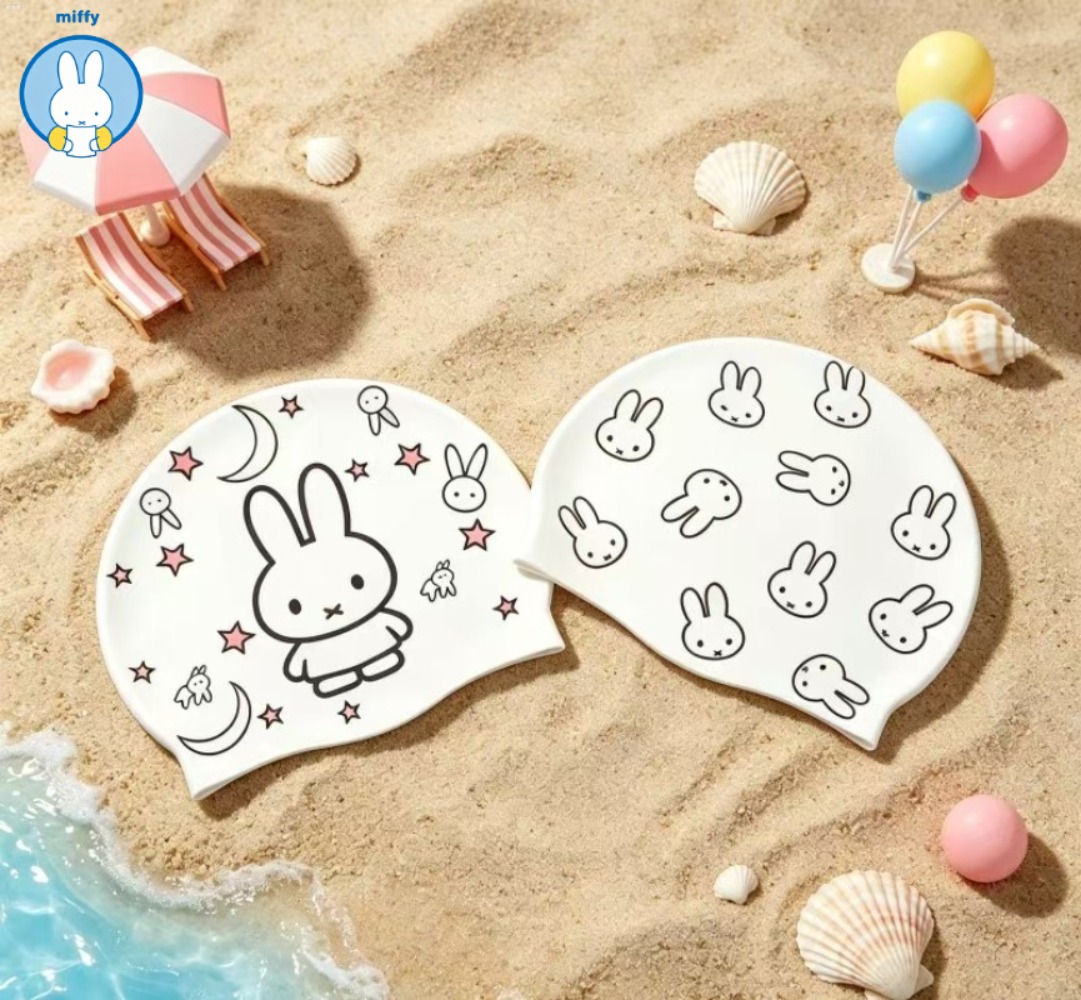 Swim Cap Silicone - Kawaii Miffy Nieuwe schattige siliconen badmuts