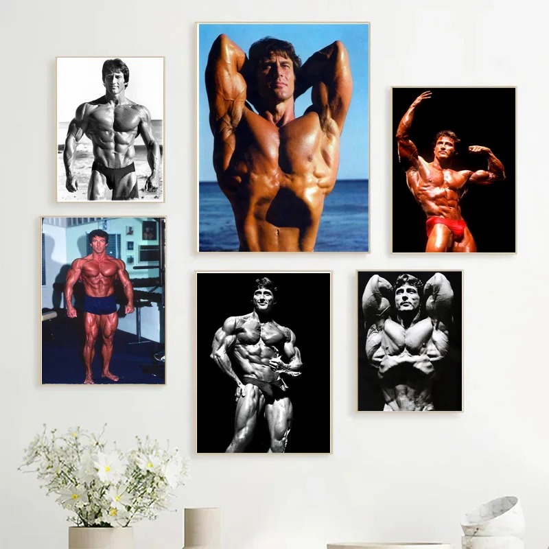 Sports Equipment Poster - Canvas Schilderij Vintage Frank Zane Bodybuilders