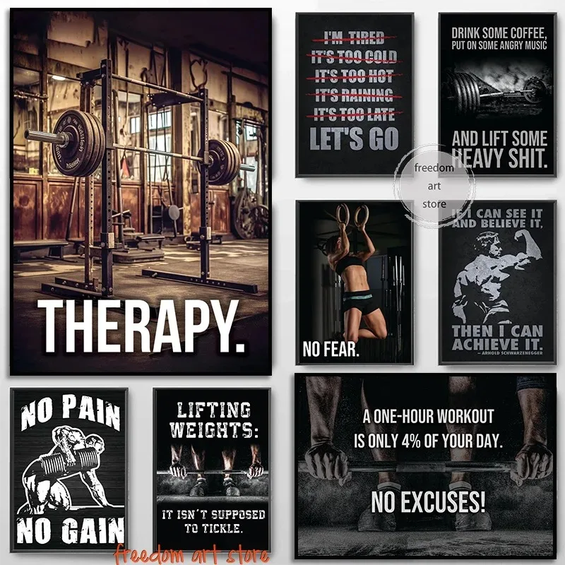 Sports Equipment Poster - Gym Motivatie Spier Man Bodybuilding Fitness