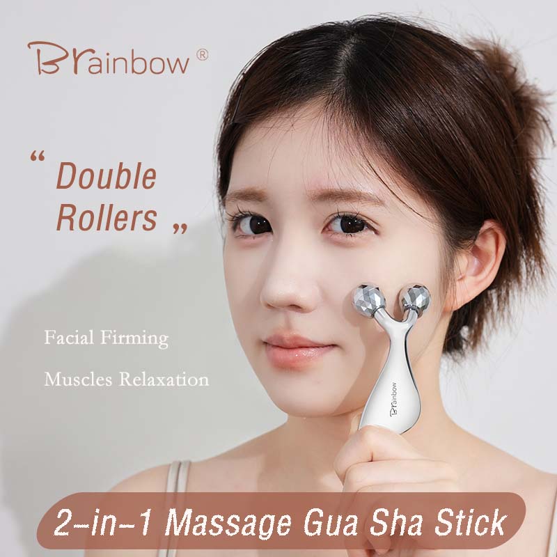 Lacrosse Stick Head - Brainbow Double-Head Draaibare Roller Gua Sha