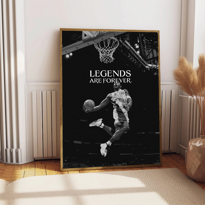 Zwart-wit basketbalster inspir - Sports Equipment Poster recensie en prijs