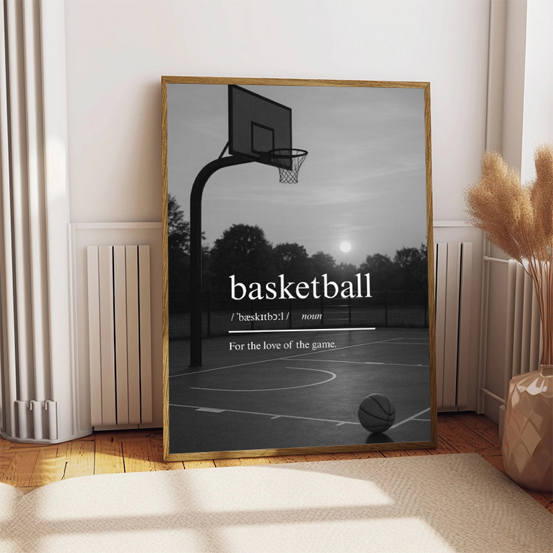Zwart-wit basketbalster inspir - Sports Equipment Poster recensie en prijs