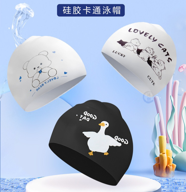 Siliconen cartoon badmuts voor - Swim Cap Silicone recensie en prijs