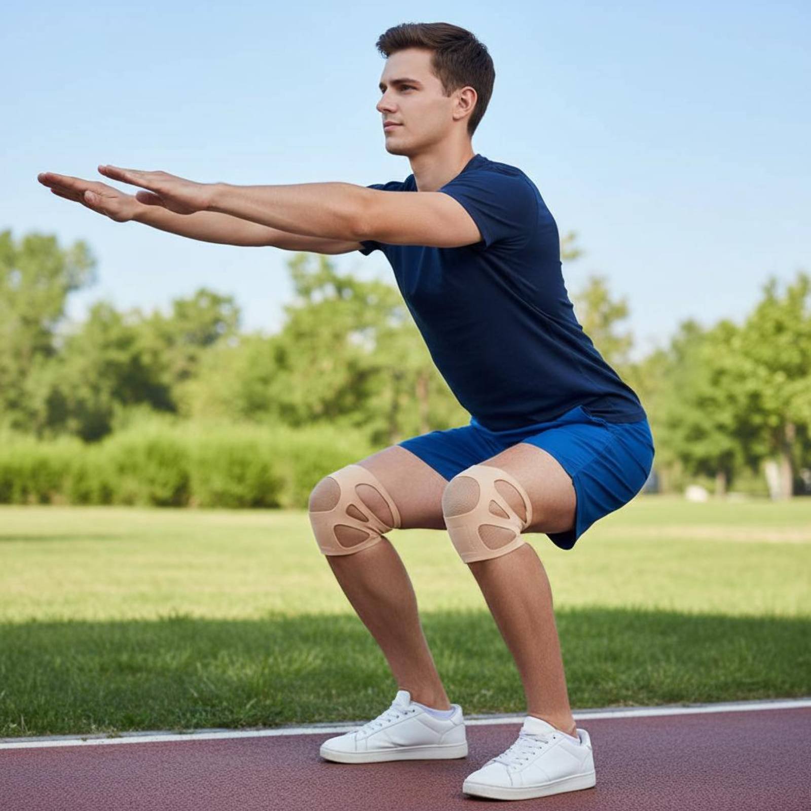 Siliconen kniebrace voor het h - Sports Equipment Knee Support recensie en prijs