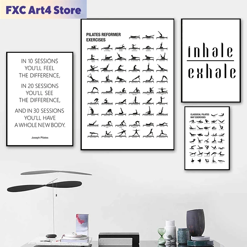 Frameloze Pilates Workout Graf - Sports Equipment Poster recensie en prijs